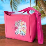 Pinke Tasche mit Bügelbild